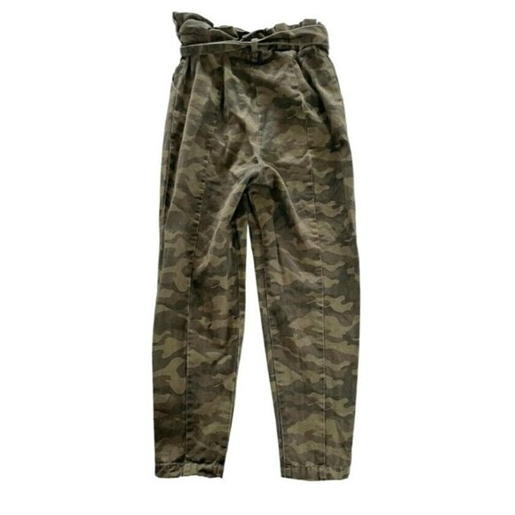 Tularosa Klein Camo High Waisted Paper Bag Waist Pants Snap Front REVOLVE Sz XS - Picture 3 of 10